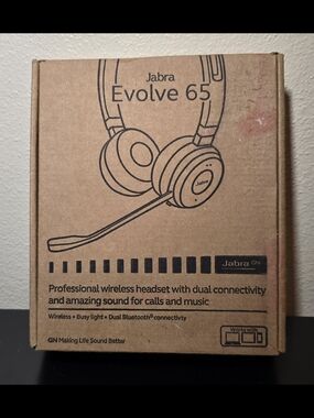 Jabra Evolve 65 SE Link380a MS Stereo- Bluetooth Headset-NEW